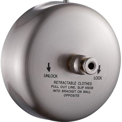 1 Étendoir à linge rétractable, Acier inoxydable, Finition chromée, 2,7 m, Salle de bain (1/5)