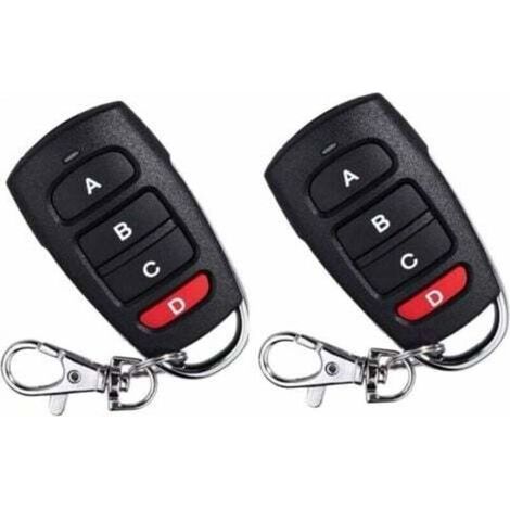Lot de 2 télécommandes de rechange universelles pour portail électrique de garage 433 MHz (1/4)