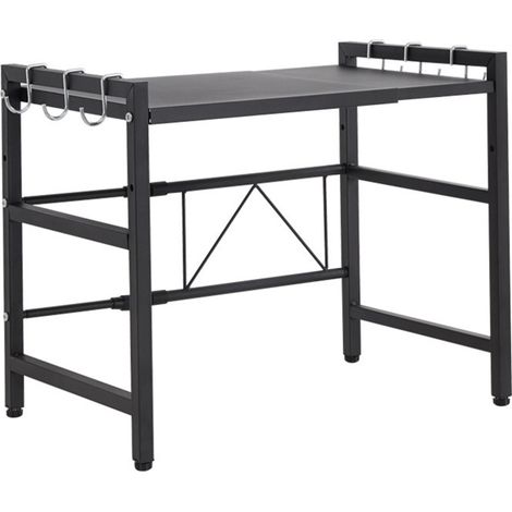 Haloyo – Support de four à micro-ondes extensible 2 niveaux – Acier au carbone antirouille – Dimensions 40/64*45*36.5 cm – Assemblage facile (1/5)