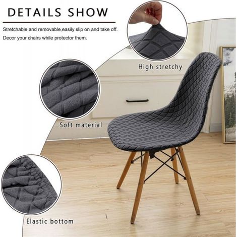 6Pcs Housse de Chaise Scandinaves, Extensible Housse de Chaise de Salle à Manger (couleur:Haricot vert) (1/5)