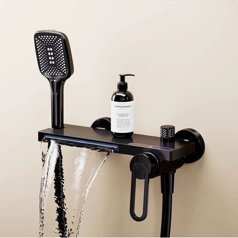 Robinet de douche à cascade murale avec mélangeur d'eau chaude et froide, polyvalent et pratique, pour un usage quotidien (1/5)