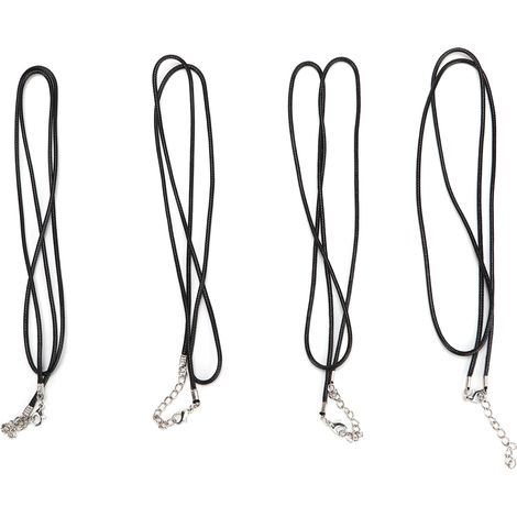 4 attaches de cou noires en polyester pour badges étudiants, personnel, cartes d'identité, clés téléphoniques ou appareil photo (1/5)