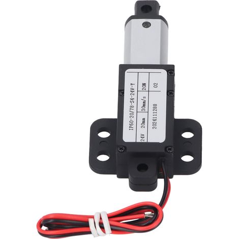Vérin électrique linéaire miniature 24V, course 20mm, force 20N, vitesse 30mm/s, étanche pour automatisation industrielle et bras robotisés (1/5)