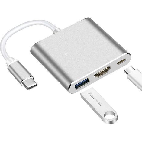 Adattatore Multiporta 3 in 1 Usb Type-c Convertitore Porta Dati HDMI 3.0 (1/5)