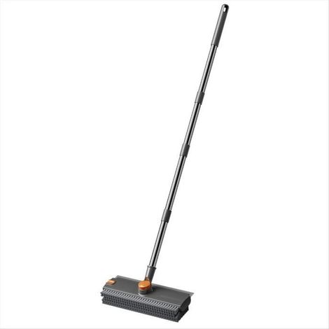 1 Brosse de Sol 2 en 1, Tête Rotative 360°, Poils Rigides, Manche Réglable, pour Cuisine et Salle de Bain (1/5)