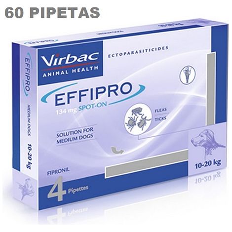 EFFIPRO Spot On 60 Pipetas Antiparasitarias de 134 mg para Perros Medianos