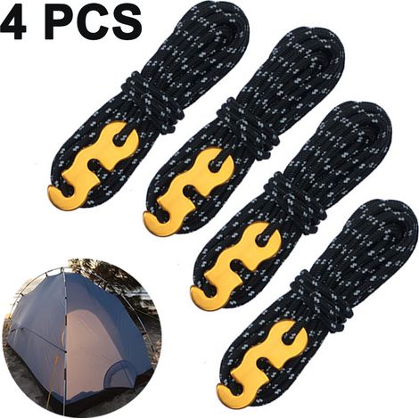 Corde de sécurité en nylon de 3 mm, corde de sauvetage extérieure, corde haute résistance avec mousqueton, corde de sécurité pour situations d'urgence et de survie (noire)