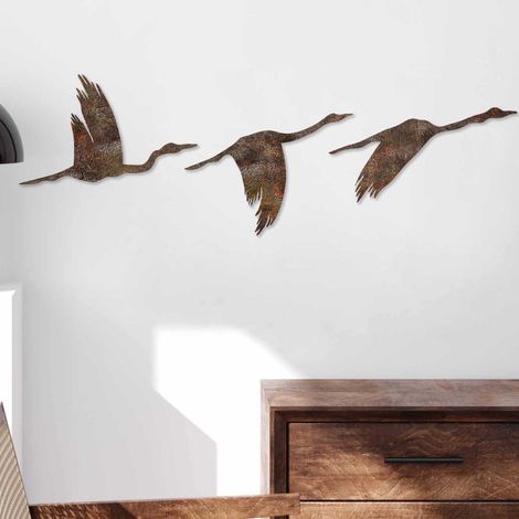 Oiseaux décoratifs en métal Rusty Birds (Lot de 3) (1/5)