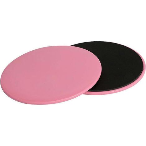 Plaques de glisse double face Core Sliders Ultimate Core Trainer pour salle de sport, moquette et sols durs - Rose (1/5)
