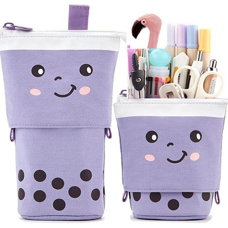 Boite A Crayons Telescopique - Support Debout Repliable - Organiseur De Bureau Et Maquillage - 18 x 13 x 6 cm - 1 Unite (1/5)