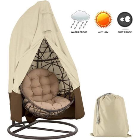 Premium 420D Oxford Fabric Hanging Seat Cover with Zipper, Waterproof, Windproof, for Winter Garden Furniture (1/5)