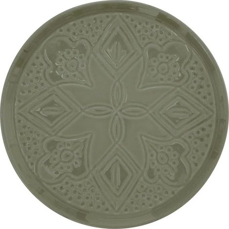 Lot de 6 Assiettes à Dessert Faïence "Sienna" 20cm Vert Olive (1/2)