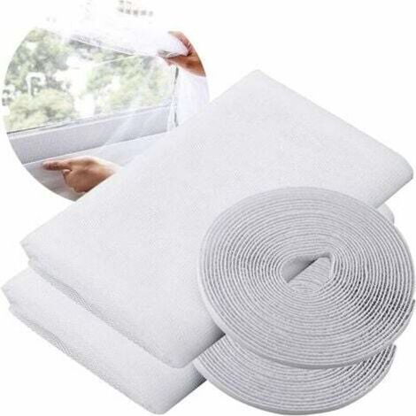 Moustiquaire Pour Fenêtre - Filet Nylon 100% - 150 x 200 cm - Auto-adhésif - Blanc - 2 Pièces (1/5)