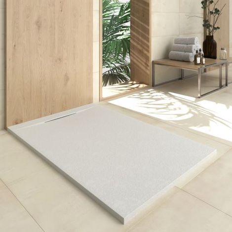 Plato de ducha cuarzo 80x160cm blanco (1/5)