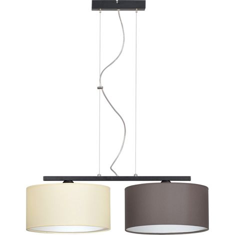 Moderne Hängeleuchte, Stoffschirm, 2x60W LED