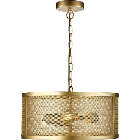 Searchlight Fishnet - Pendentif cylindrique à 3 ampoules en maille or mat, E27 (1/4)