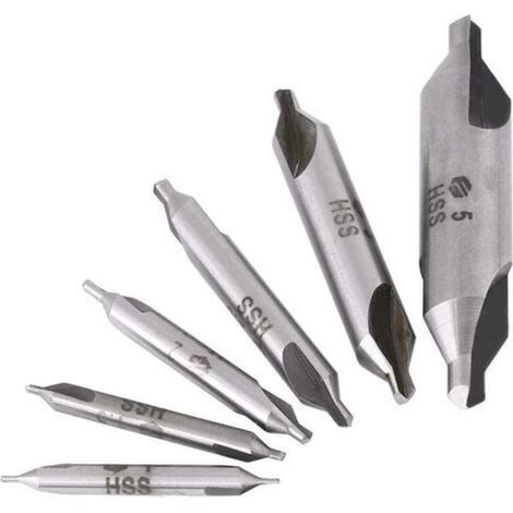 Kit of 6pcs HSS Center Drills 60° Ø 1/1.5/2/2.5/3/5mm for Metal (1/5)