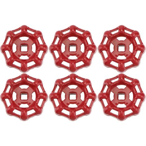6 Pièces Poignée de Vanne Rouge en Fonte Fond Plat (1/5)