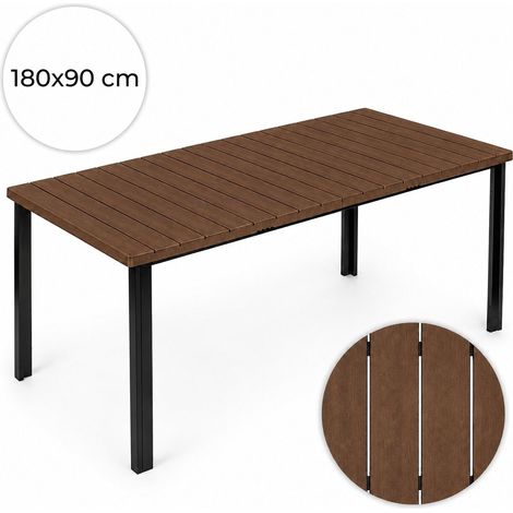 Large 8-Seater Garden Table, 180×90 cm, Wood-Effect (1/5)