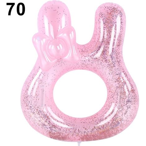 Anneau flottant licorne rose à paillettes pour bébé fille, cercle de natation ludique 70 cm (1/5)