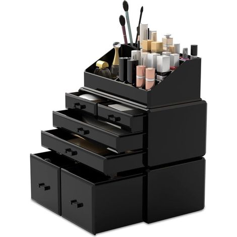 Make-up-Kosmetik-Organizer-Aufbewahrungsschubladen-Displayboxen mit Schubladen (schwarz) (1/5)