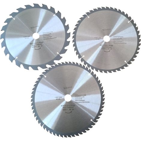 TrendLine Kreissägeblatt-Set Ø 315 mm Bohrung Ø 30 mm 3-teilig Kreissägeblatt