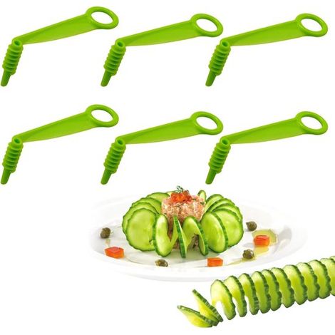 6 Stück - Spiralschneider - Spirali - Gemüseschneider - Kartoffelspiralschneider - Gemüsespiralschneider - Kartoffelschneider - Spiralschneider - Für (1/5)