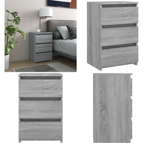 Nachttisch Grau Sonoma 40x35x62,5 cm Holzwerkstoff - Nachttisch - Wohnzimmermöbel - Schlafzimmerschrank - Grau Sonoma - Holzwerkstoff - Home & Living