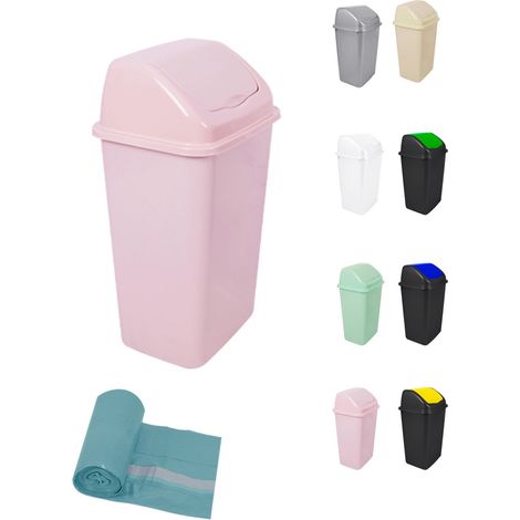 Cubo de Basura con Tapadera Basculante - 15L / 25L / 30L / 50L - Papelera Ideal para Cocina, Baño y Oficina