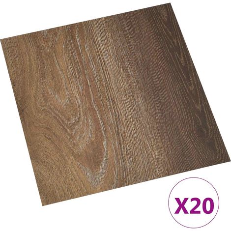 vidaXL Tablones de suelo autoadhesivos Marrón 30,5 x 30,5 cm 20 uds. (1/2)