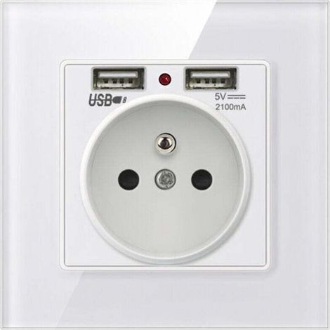 Steckdose mit Dual-USB-Ladegerät – compatible con iPhone/Android – 1 Stück, de (1/4)