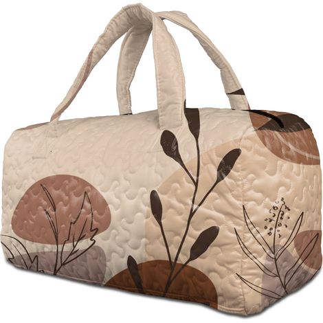 Sac polochon matelassé polyester rétro 48,5x23x23 cm, sac de voyage quotidien fait main, sac à provisions pour travail et shopping (1/5)
