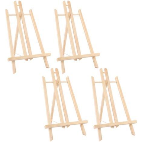 Lot de 4 chevalets de table en bois de 40 cm de haut - Réglable en hauteur - Pliables - Petit chevalet pour la peinture, la présentation de photos, l'art, le bricolage (1/5)