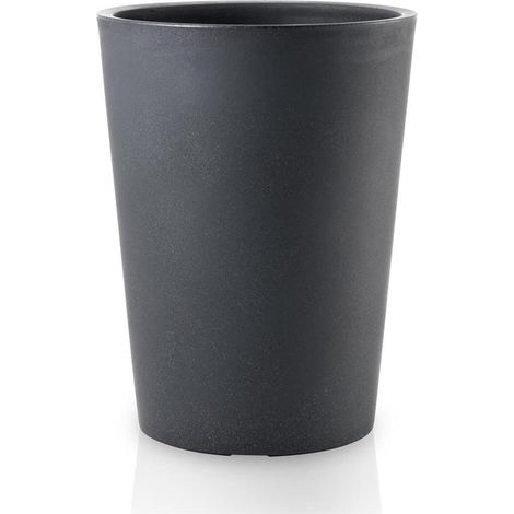 Outdoor hohe runde Kunststoffvase Zamora Essential für Pflanzen und Blumen -43 cm / Anthrazit (1/4)