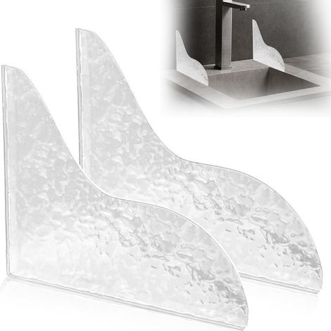 Lot de 2 Pare-éclaboussures de Douche, Pare-éclaboussures de Baignoire Auto-adhésifs, bloqueur de Gouttes d'eau de Douche, Pare-éclaboussures d'eau de Baignoire Transparent pour Baignoire (1/5)