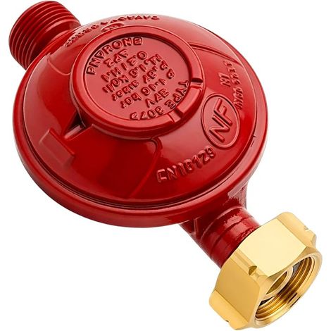 Propane Regulator 37 mbar Screw 21.7 Threaded Outlet Gas Regulator for Barbecue, Plancha, Stove (1/2)