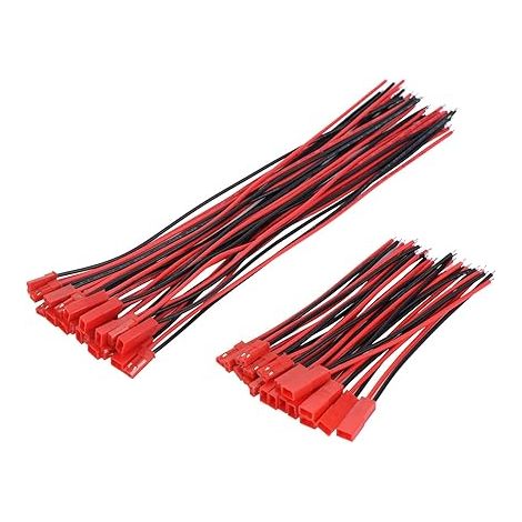 Câble avec connecteur JST 22 AWG à 2 broches mâle et femelle pour ruban LED 4"