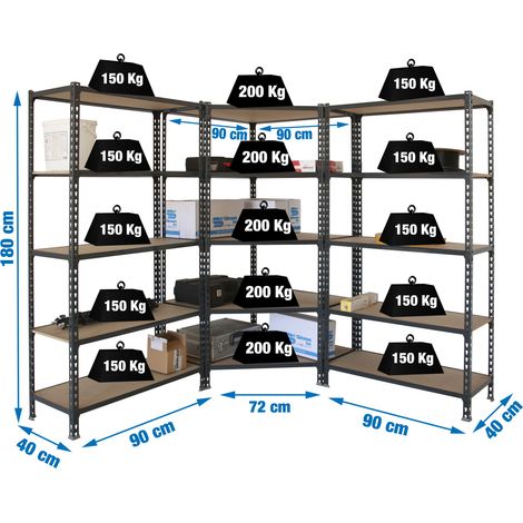 Simonrack Maderclick Regal anthrazit 1800x400 mm