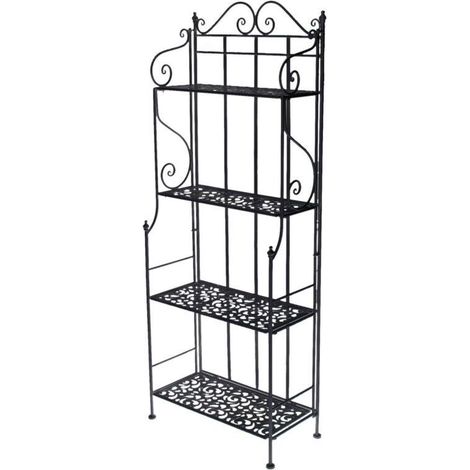 Scaffale Jessica 4 Piani in metallo 59x29x(h)158cm Nero (1/2)