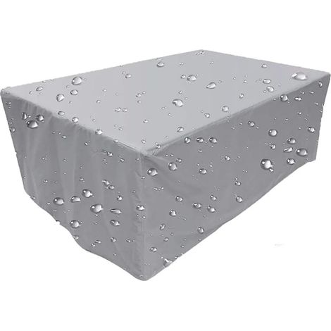Housse de protection pour mobilier de jardin, toutes tailles, bâche anti-UV, tissu Oxford 210D résistant, 130x130x74cm, gris argenté (1/5)