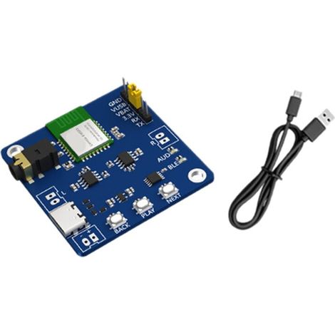 Convient aux modules de transmission de données audio Bluetooth double mode (BR/EDR), carte d'amplificateur stéréo SPP à faible coût avec fonction de transmission AUX.