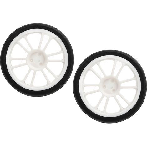 2 pneus de course RC, moyeu de roue en plastique et pneu en caoutchouc pour ZD Racing 1/16 16426 S16 EX16 Noir et Blanc (1/5)