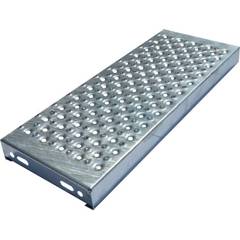 Meiser – Marche d'escaliers en tôle perforée TOLHUIT 900x330 mm – Galvanisé à chaud – Antidérapante et drainante – Conforme ERP et APH