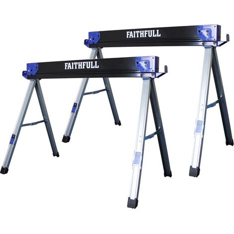 Faithfull Folding Saw Horse - Heavy-Duty Steel Pair
