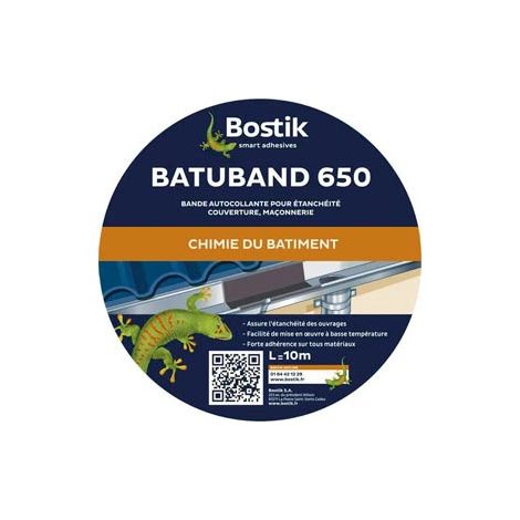 Batuband 650 Orange Largeur 10cm Rouleau De 10 M Bostik