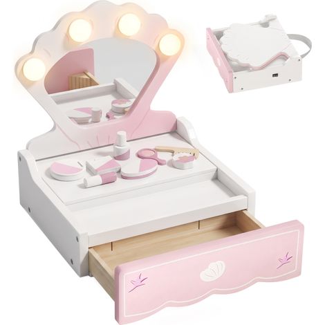 AIYAPLAY Kids Dressing Table, Portable Dressing Table with Lights (1/5)