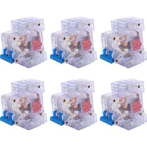 6 unités DZ47-63 2P 6-63A disjoncteur miniature transparent différentiel protection de circuit (1/5)