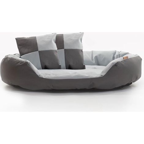 Hundebett Hundekissen Hundekorb Haustierbett Katze Matte Hundesofa Grau/Hellgrau 150x120x25 cm