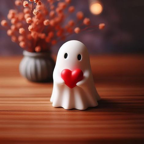 HONORNIC - Décorations d'Halloween : statues de fantômes effrayantes en résine, adorables ornements de fantômes à doigts