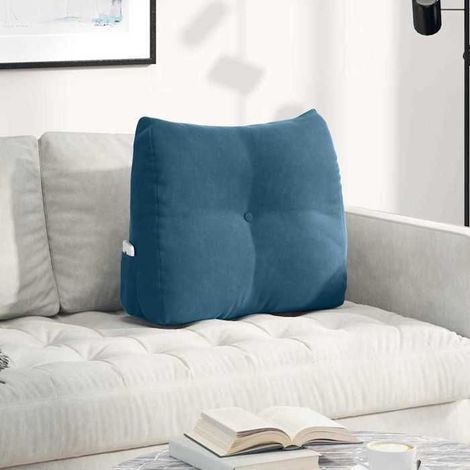 42014399 Coussin de Dos Bleu 60 x 24 x 50 cm Velours (1/5)